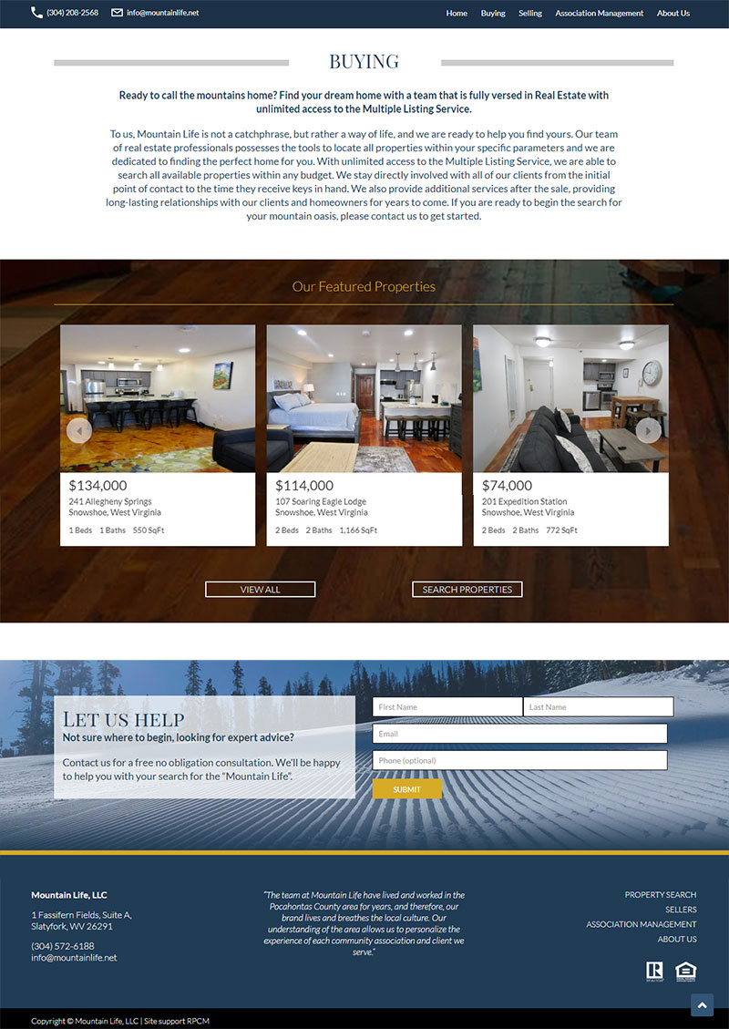 Interior site page